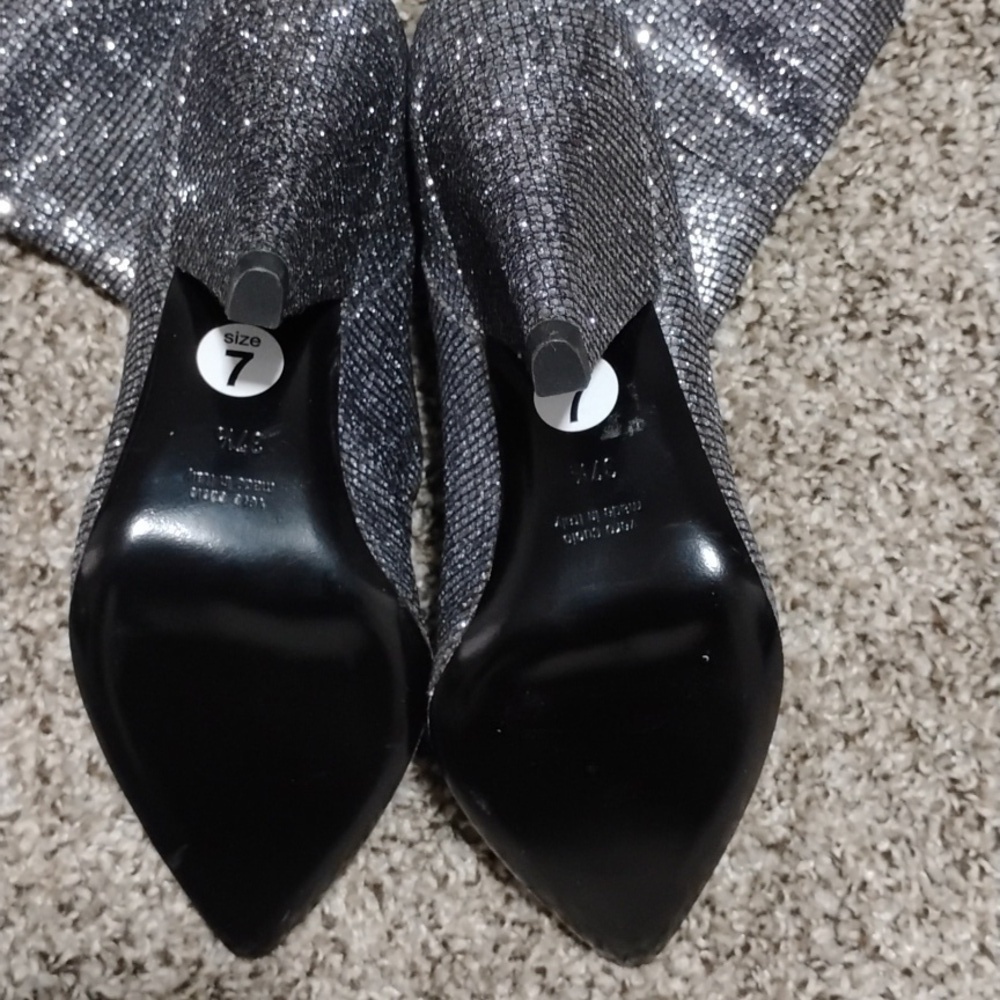 Giampaolo Viozzi Glitter Sparkle Knee‑High Boots — Italian Designer Size 7 - Picture 2 of 4